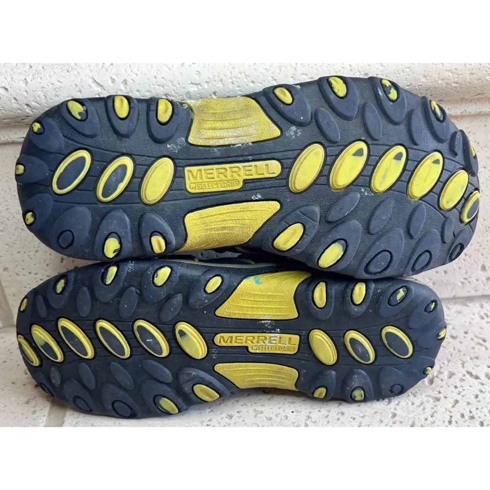 Merrell Kids Hydro H2O Hiker Sport Sandals Navy Lime Mesh Leather Sz 3